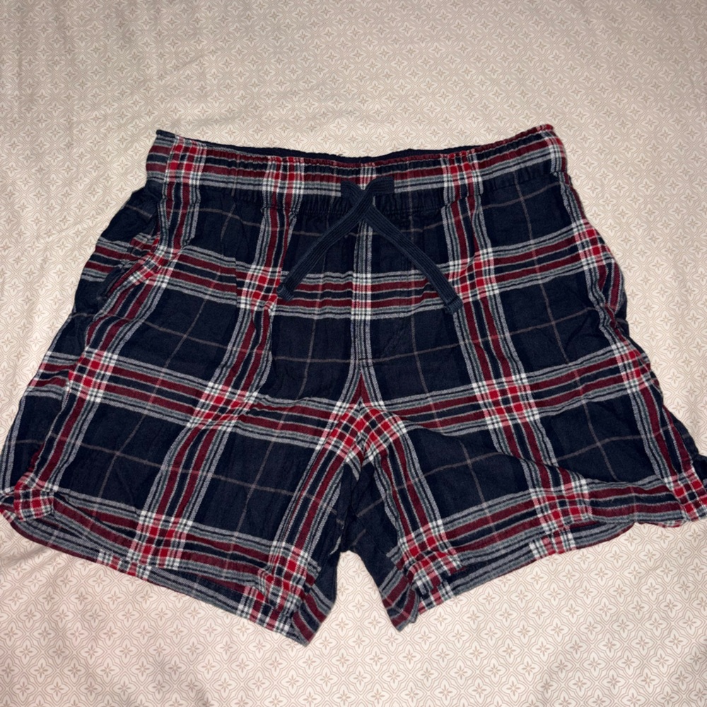 Abercrombie & Fitch Plaid Sleep Shorts - Red and Navy